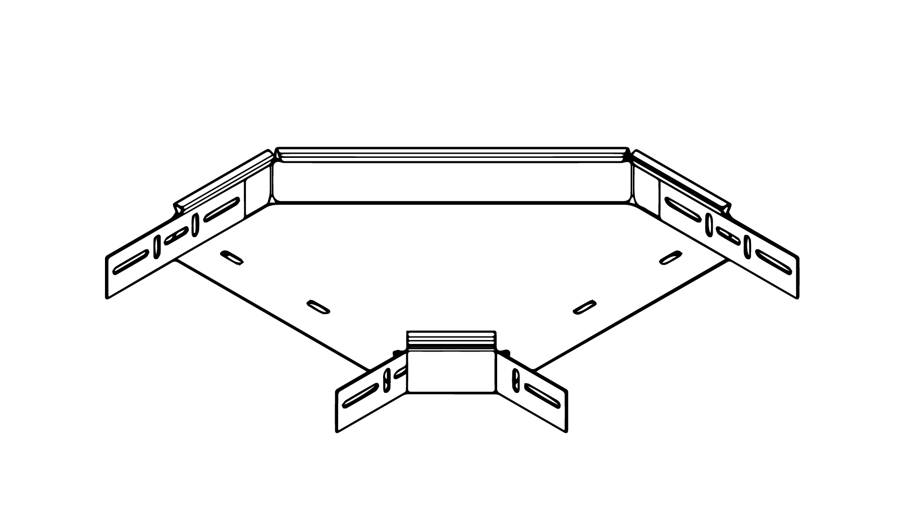 Угол горизонтальный 90 градусов (угловая секция) для лотка RIB 60